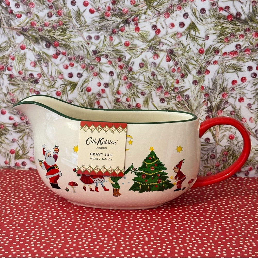 Cath Kidston Holiday Christmas Gravy Jug 16‎ OZ NEW